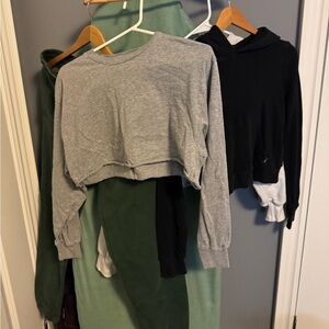 TNA bundled for you Gray and Black Cropped Sweatshirts and sweatpants